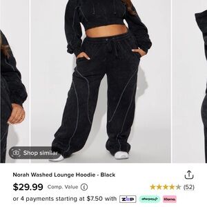Norah Washed Black Lounge Hoodie and Pants Set